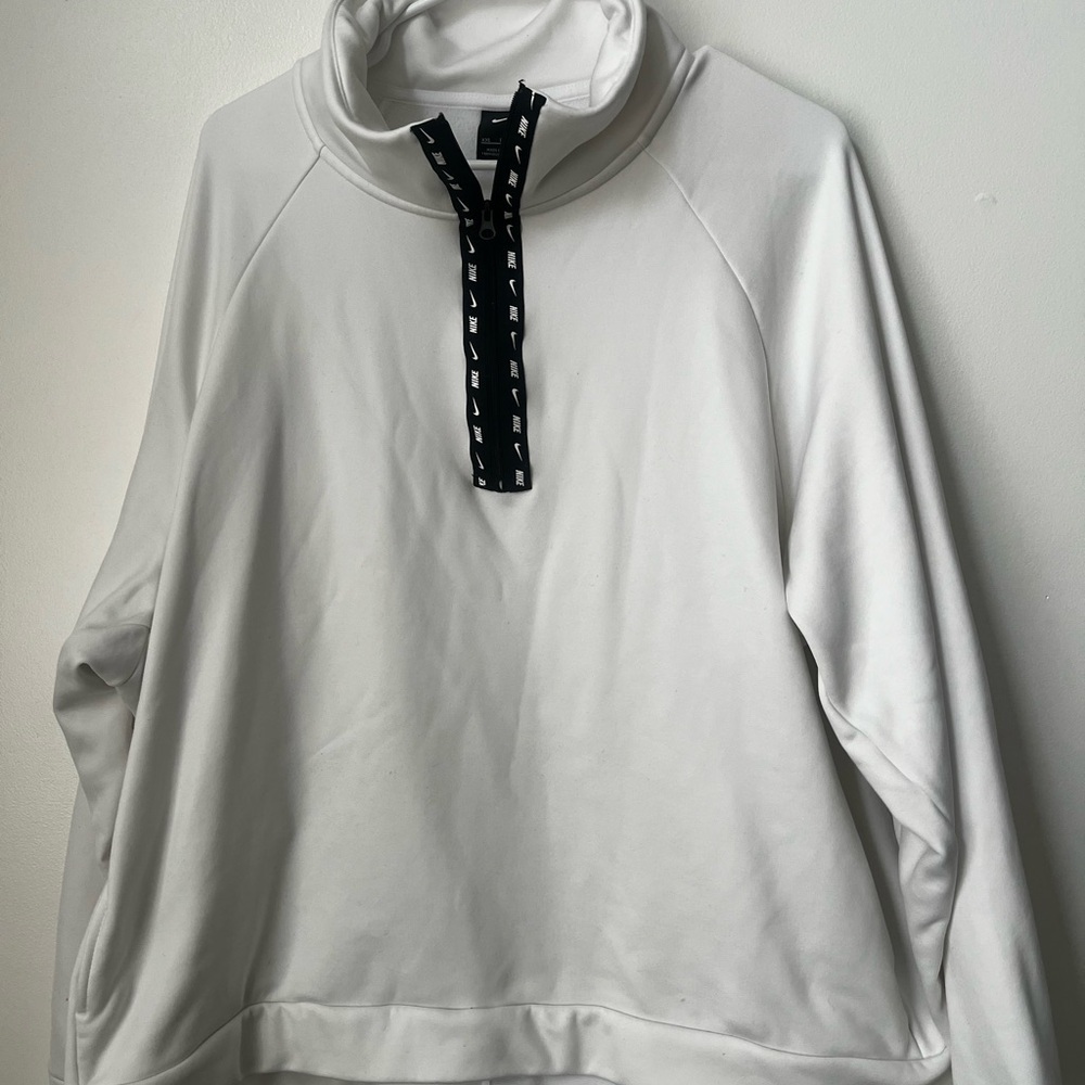 Nike White Fleece Pullover